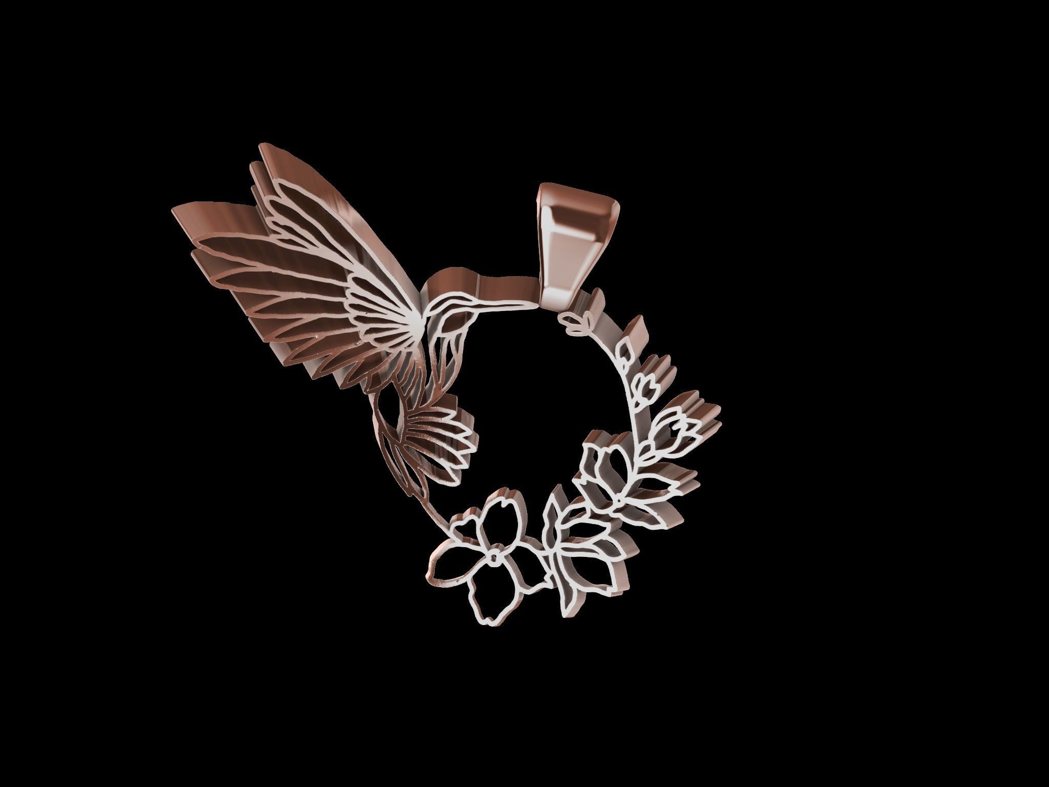 DESIGNER HUMMINGBIRD PENDANT 3D print model_13