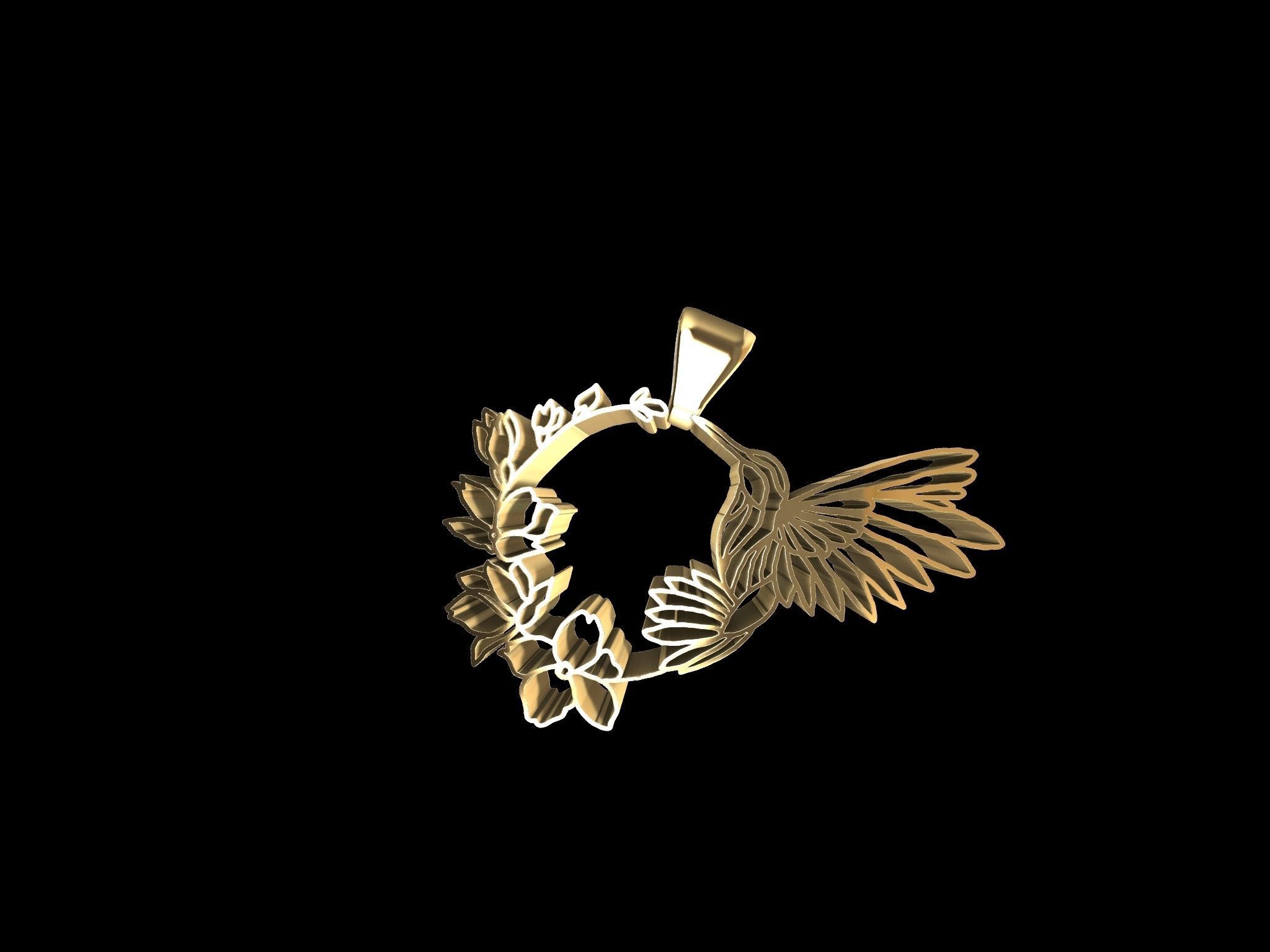 DESIGNER HUMMINGBIRD PENDANT 3D print model_8