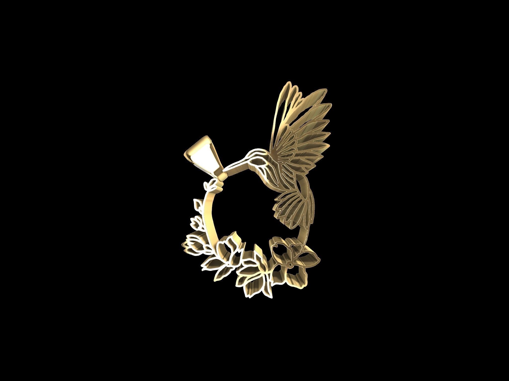 DESIGNER HUMMINGBIRD PENDANT 3D print model_9