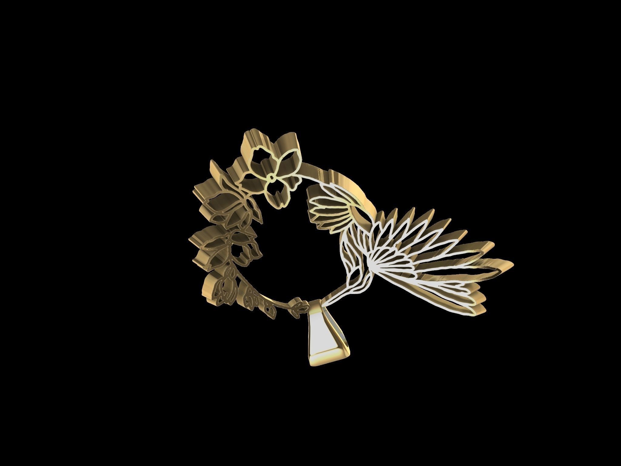 DESIGNER HUMMINGBIRD PENDANT 3D print model_5
