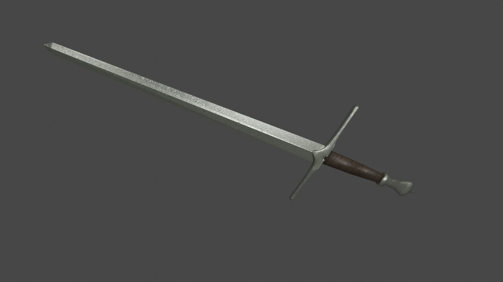 Medieval Long Sword Free low-poly 3D model_1