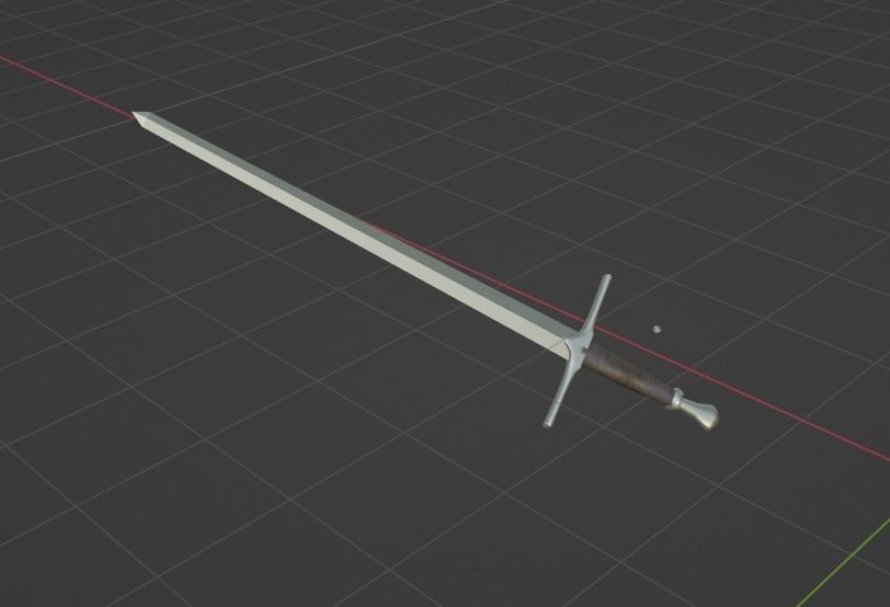 Medieval Long Sword Free low-poly 3D model_3