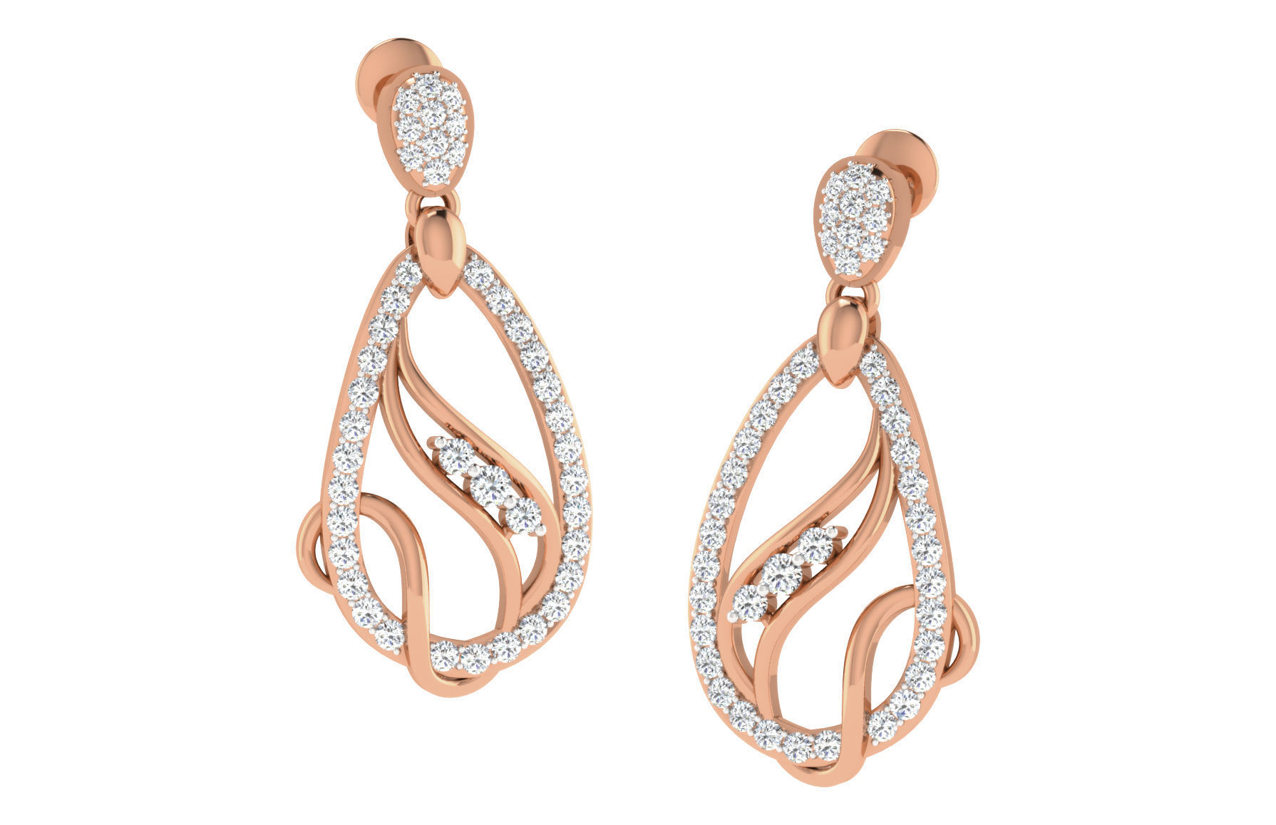 Women pendant-earrings set 3dm render detail 3D print model_1