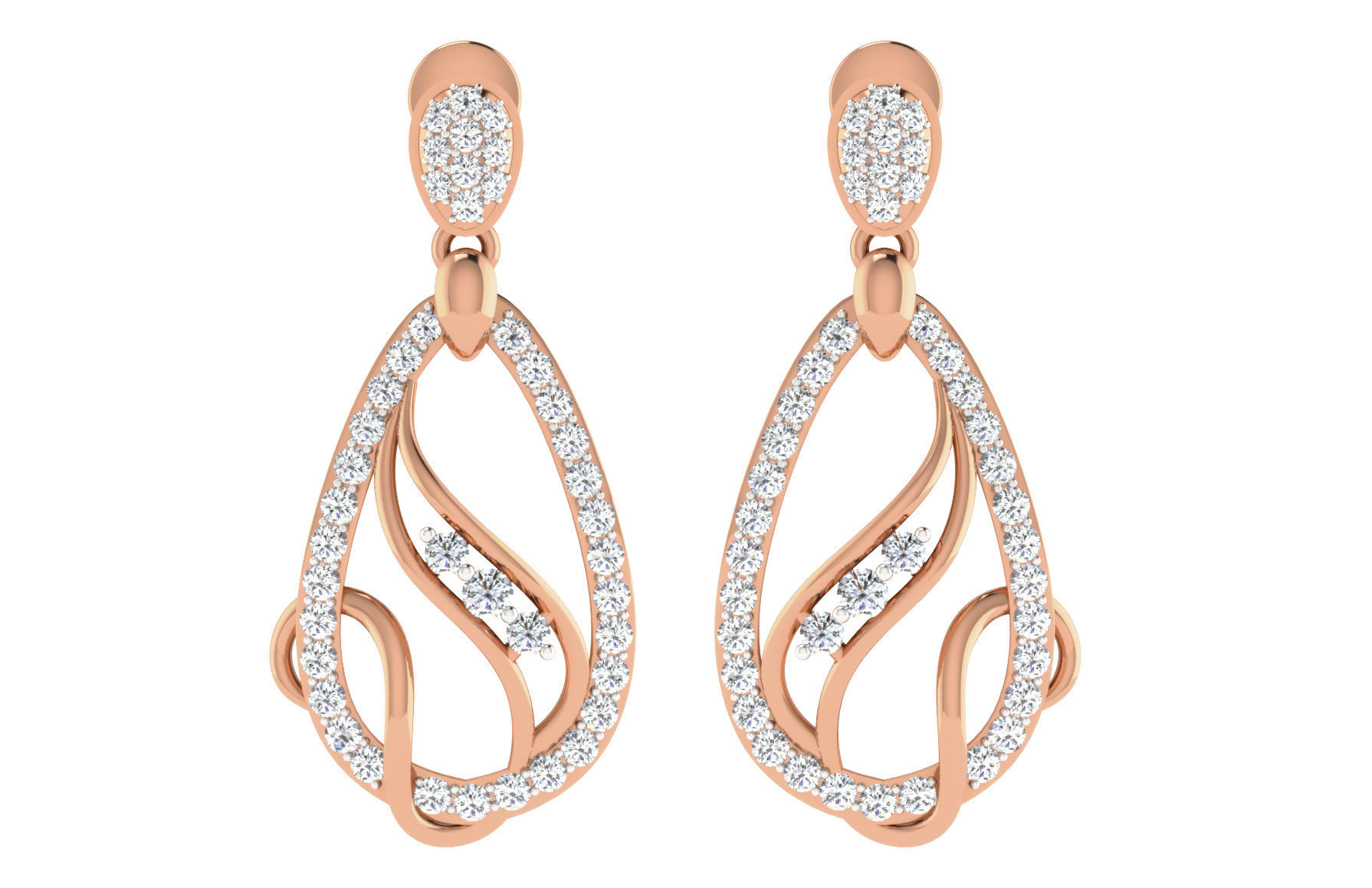 Women pendant-earrings set 3dm render detail 3D print model_2