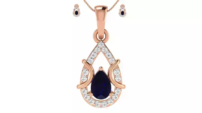 Women pendant-earrings set 3dm  render detail 3D print model