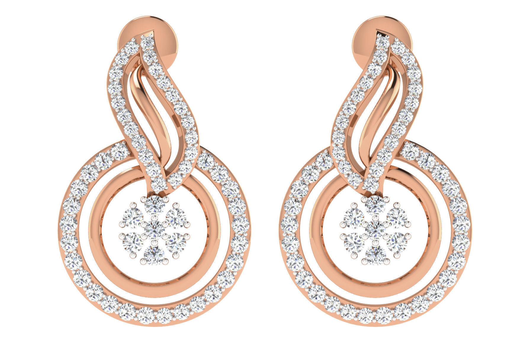 Women pendant-earrings set 3dm render detail 3D print model_2