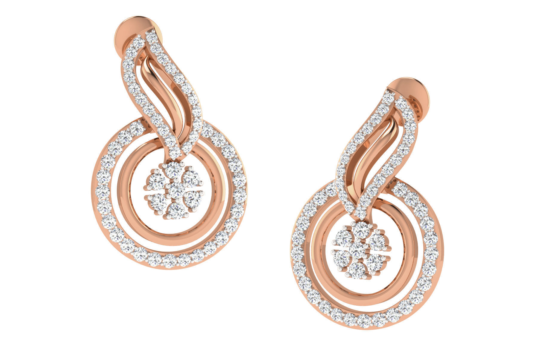 Women pendant-earrings set 3dm render detail 3D print model_1