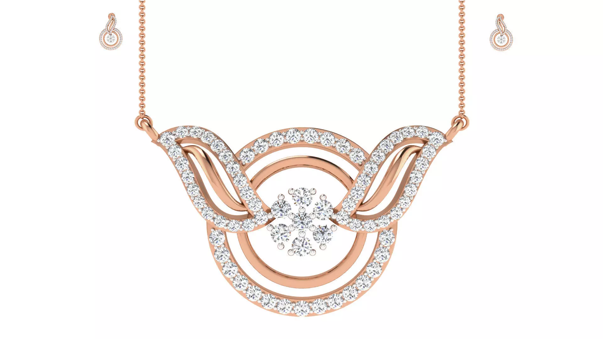 Women pendant-earrings set 3dm render detail 3D print model_0