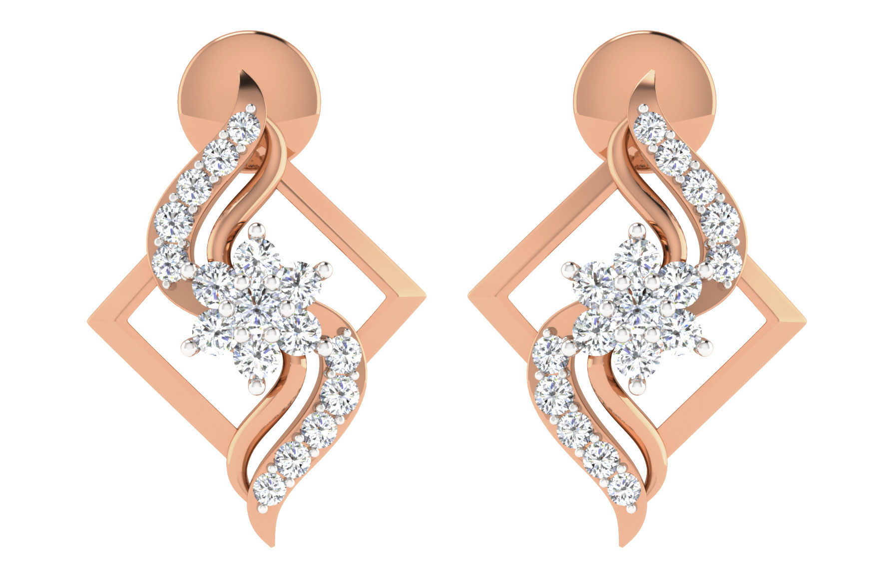 Women pendant-earrings set 3dm render detail 3D print model_2