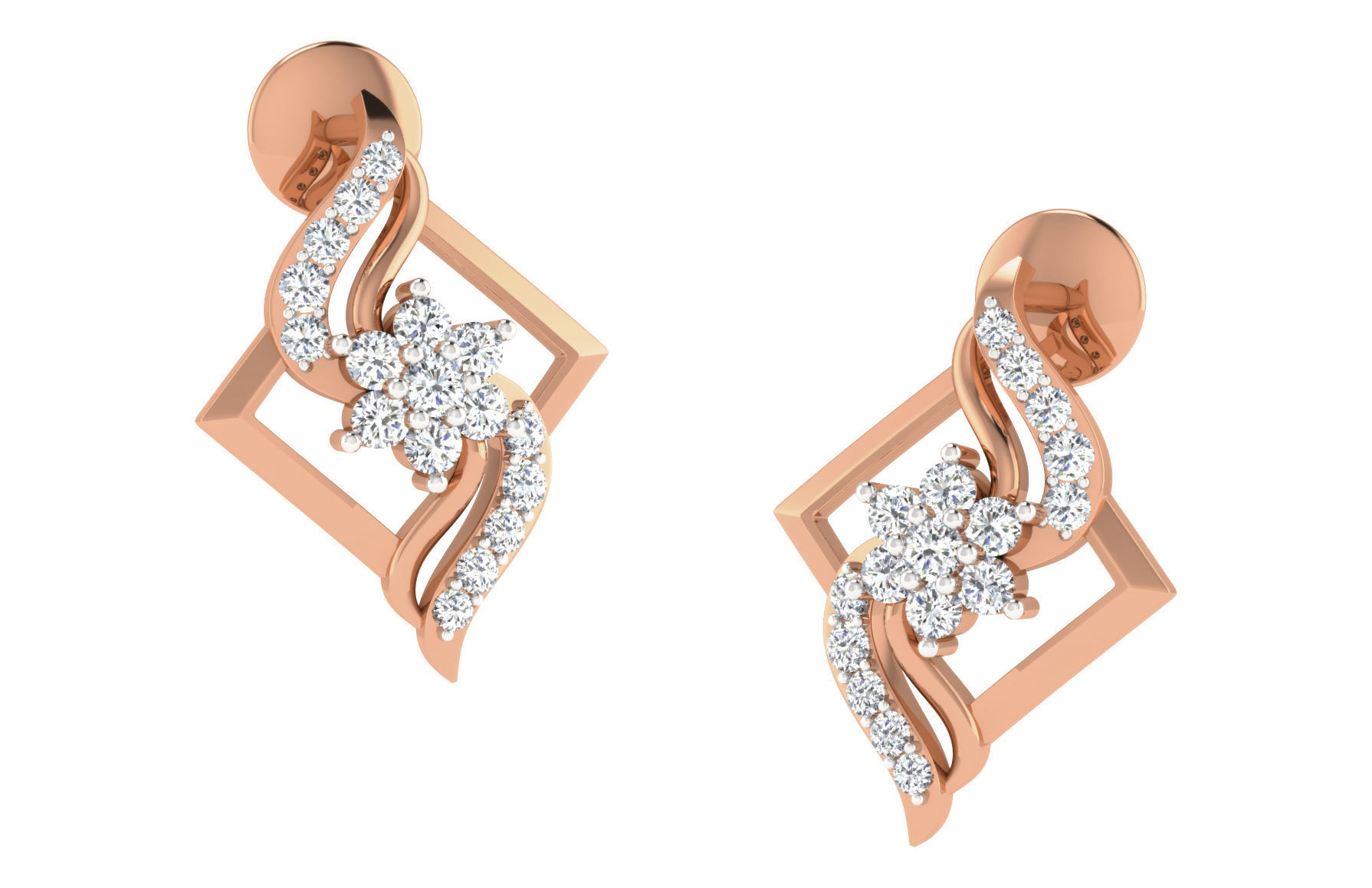 Women pendant-earrings set 3dm render detail 3D print model_1