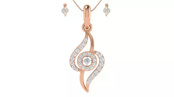 Women pendant-earrings set 3dm render detail 3D print model