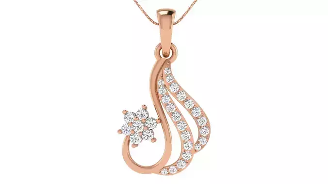 Women pendant-earrings set 3dm render detail