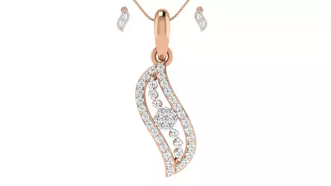 Women pendant-earrings set 3dm render detail 3D print model