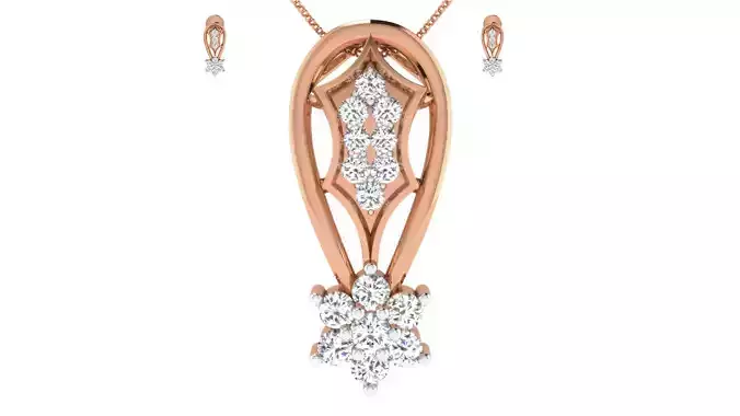Women pendant-earrings set 3dm render detail 3D print model