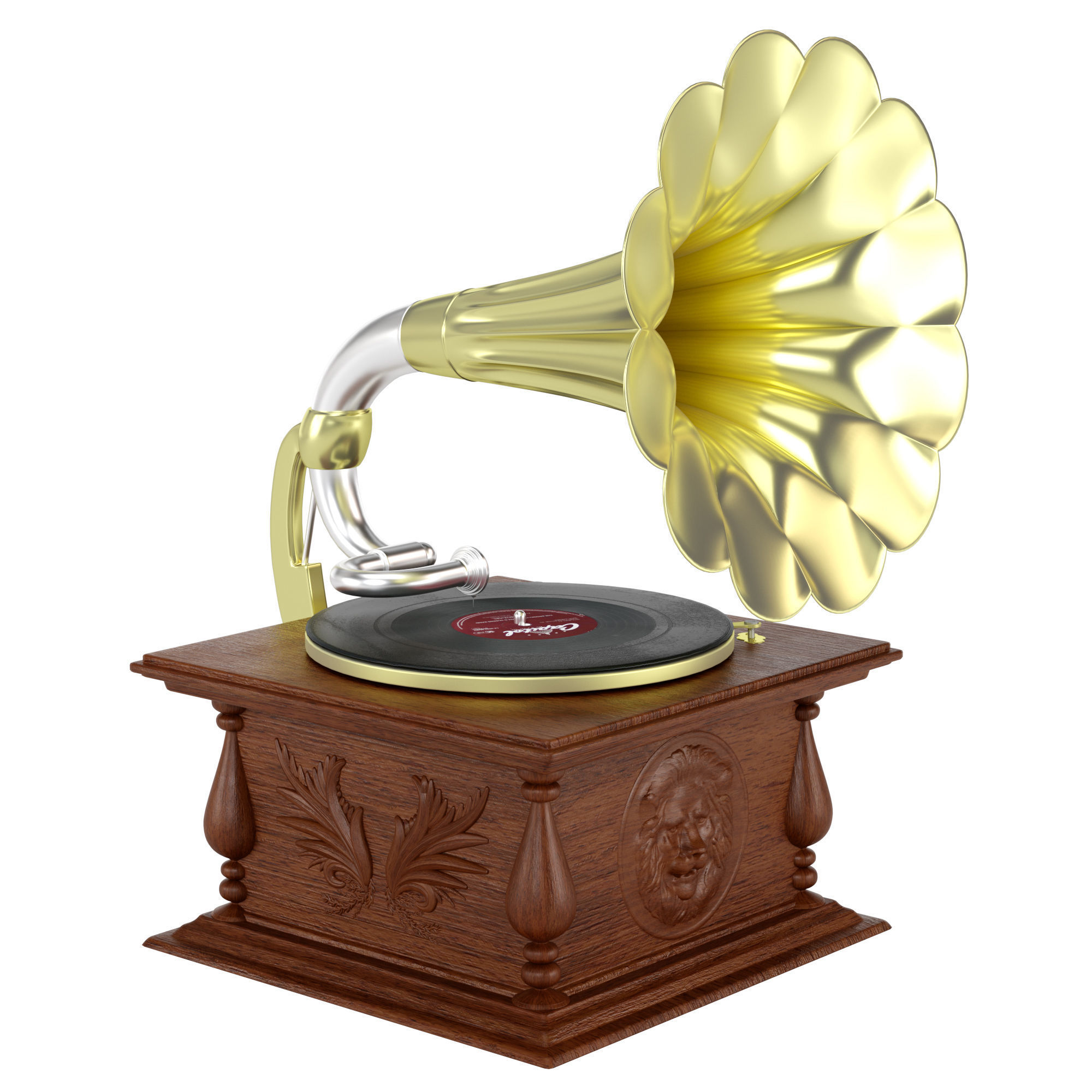 Grammafon gramophone 3D model_3