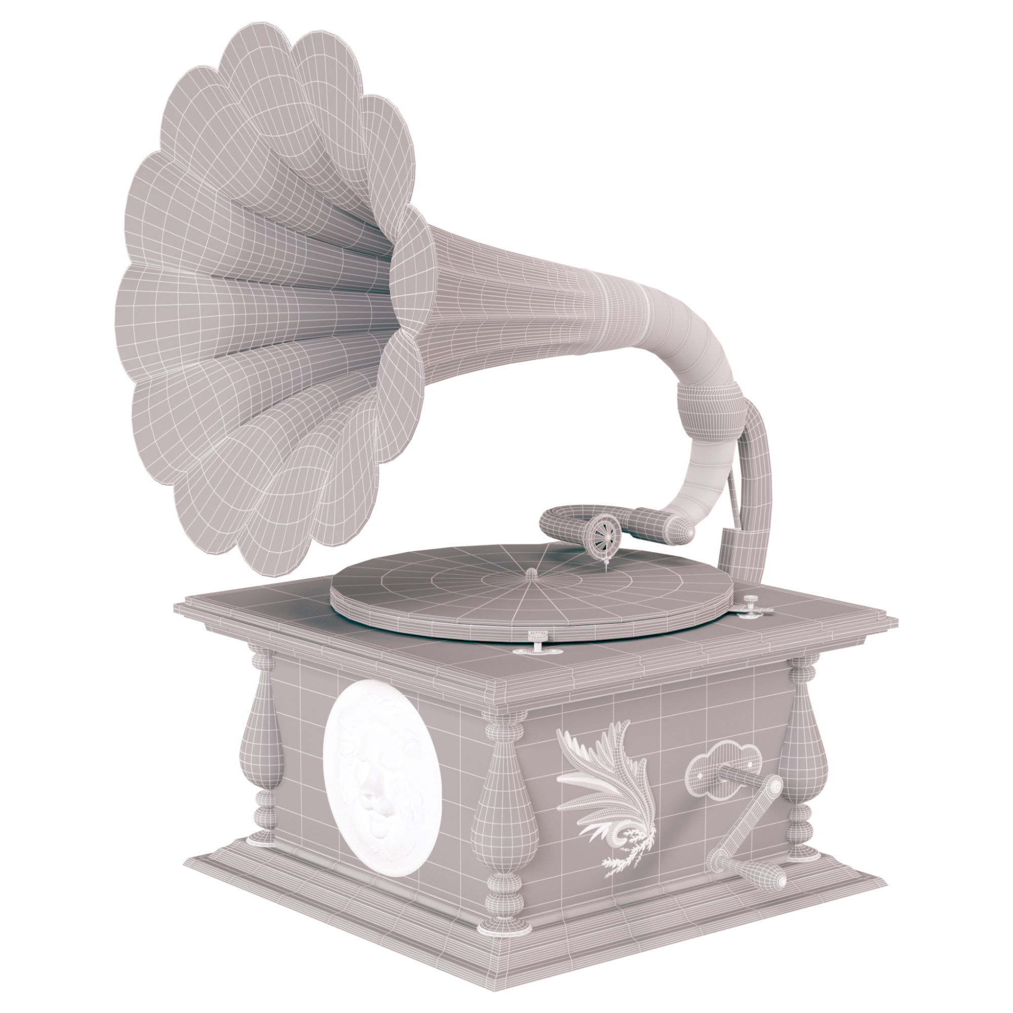 Grammafon gramophone 3D model_5