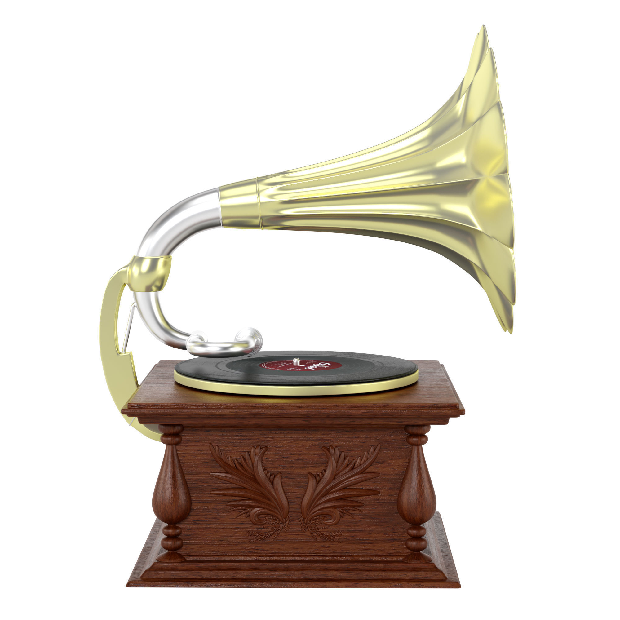 Grammafon gramophone 3D model_4