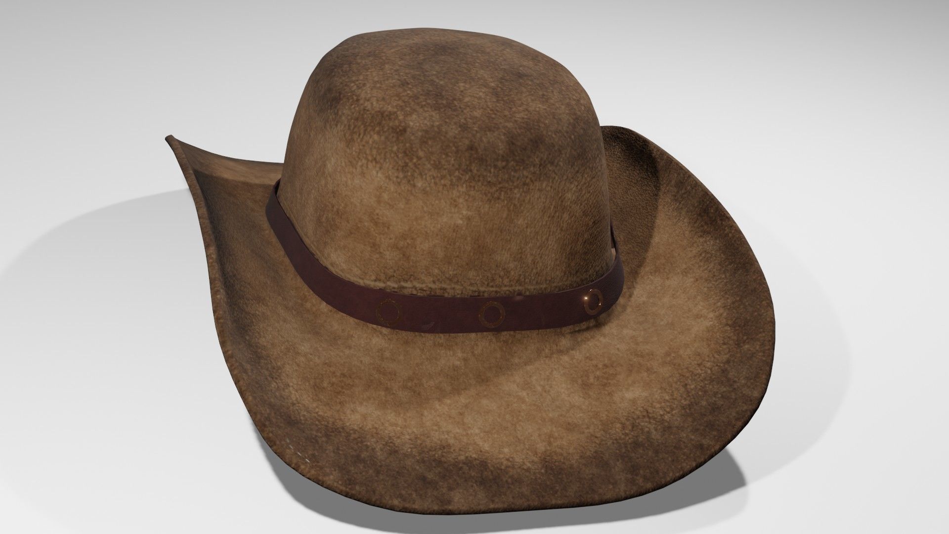 cowboy hat Low-poly 3D model_4