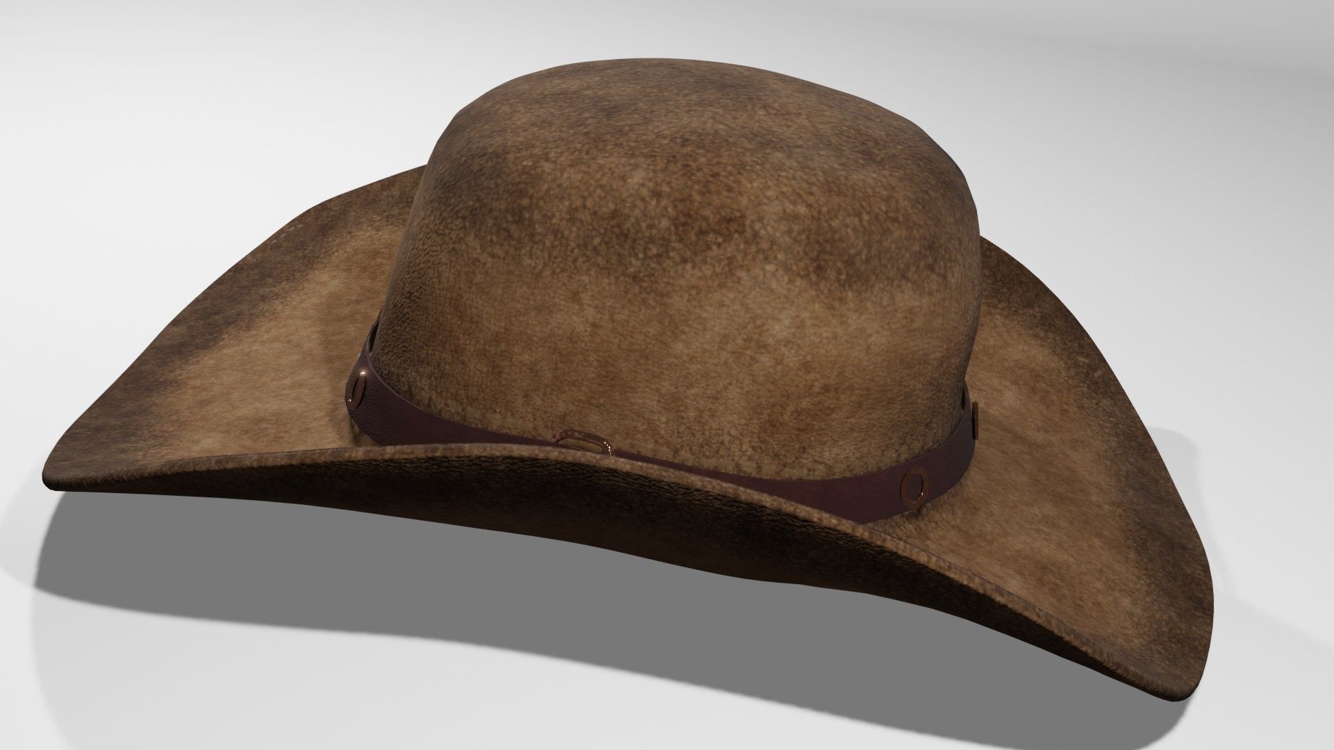 cowboy hat Low-poly 3D model_1