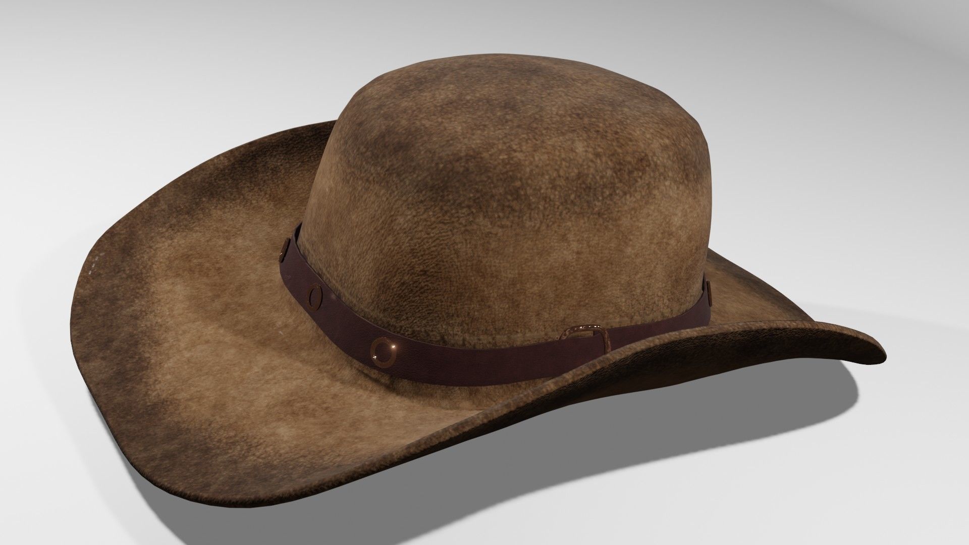 cowboy hat Low-poly 3D model_2