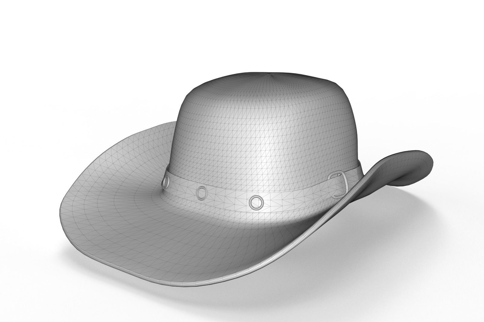 cowboy hat Low-poly 3D model_10