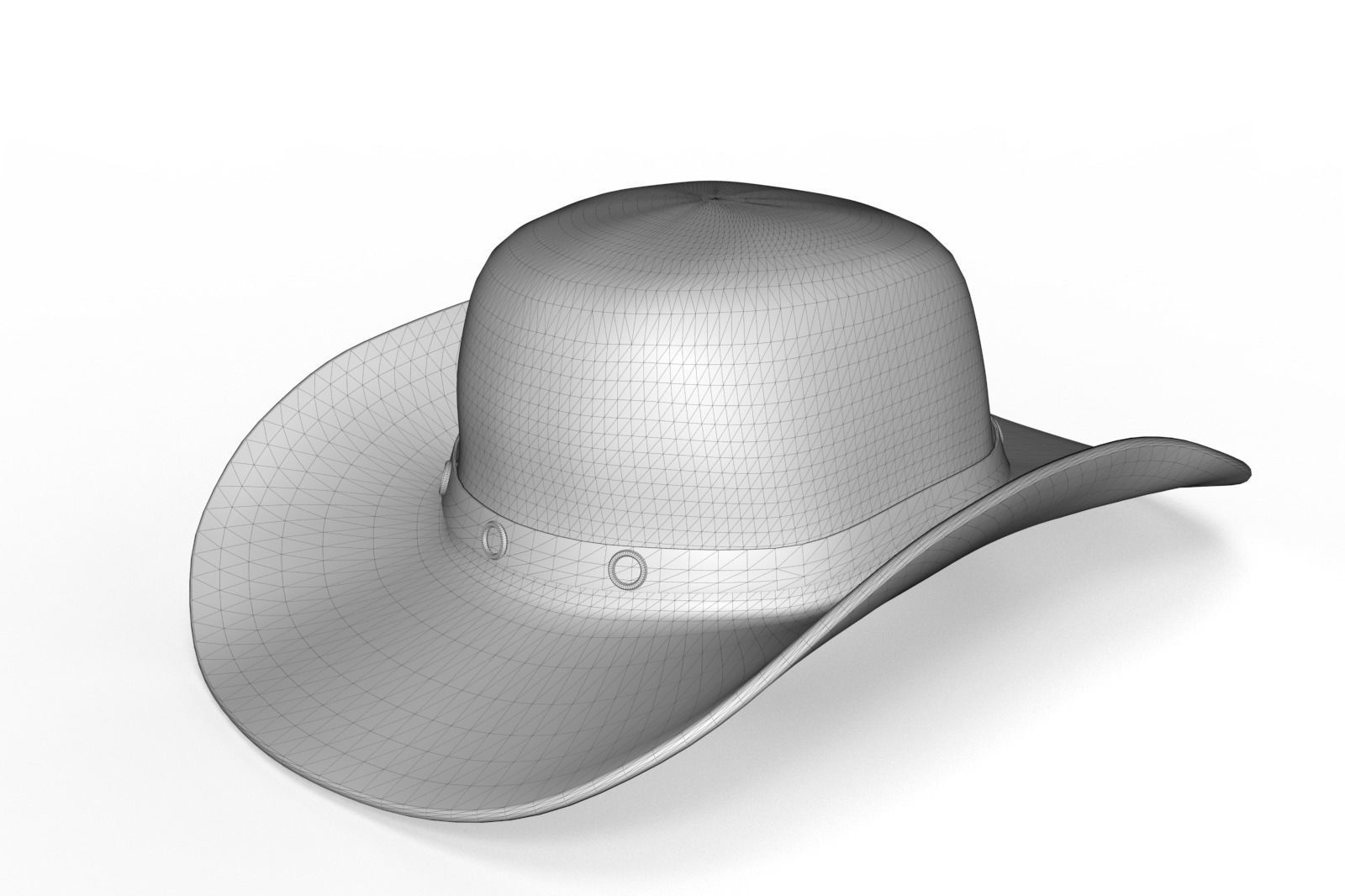 cowboy hat Low-poly 3D model_8