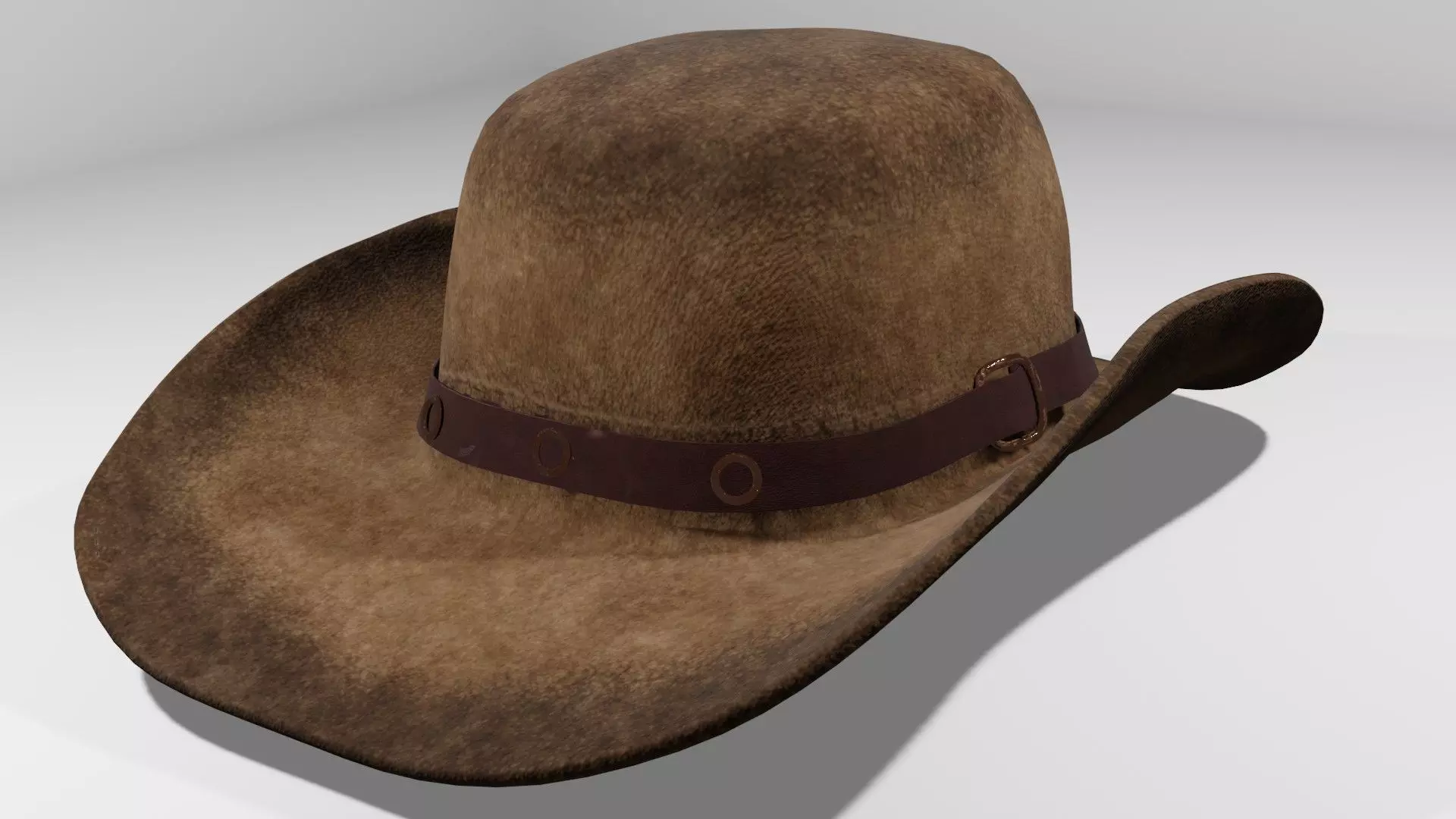 cowboy hat Low-poly 3D model_0