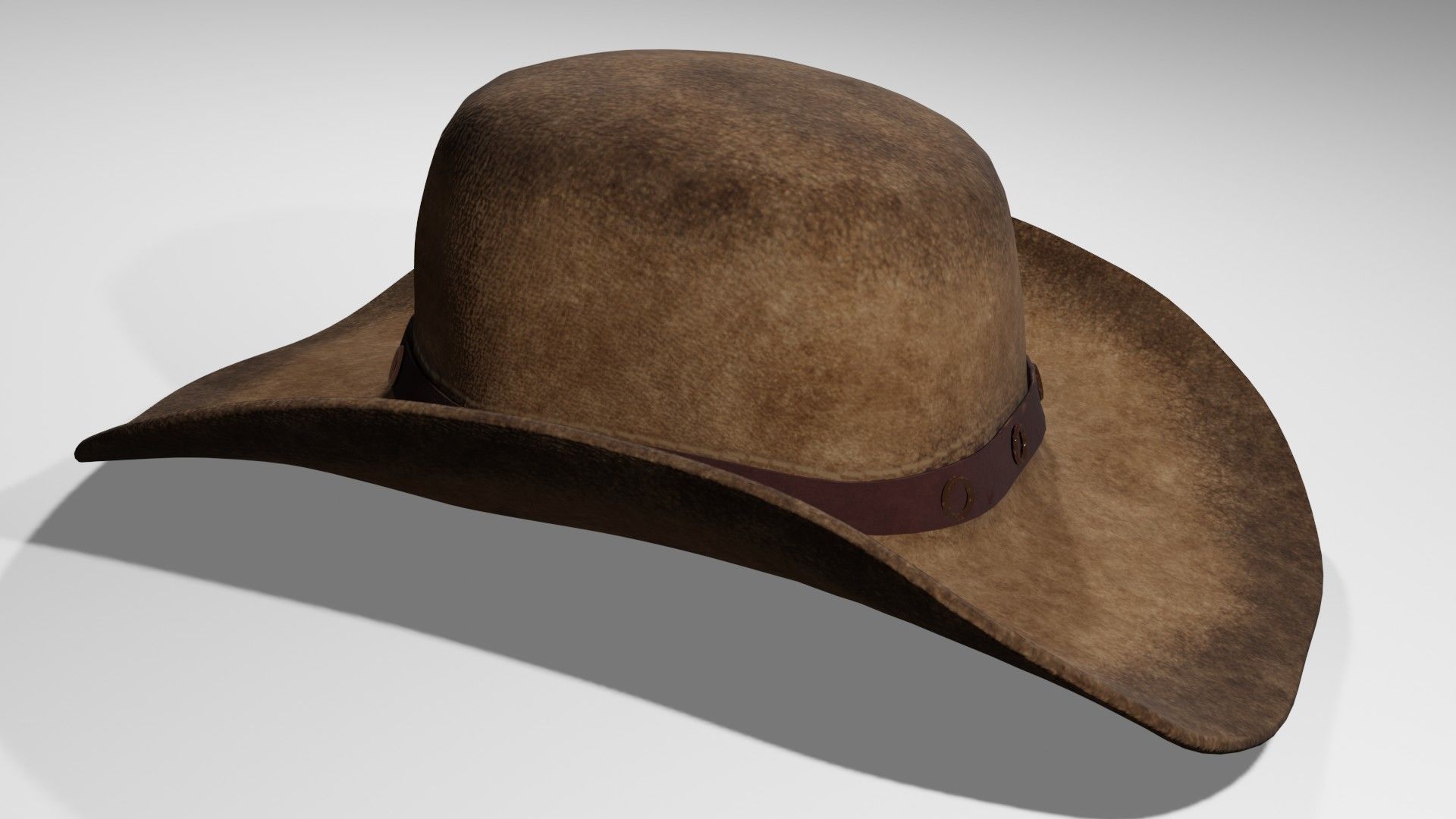 cowboy hat Low-poly 3D model_3