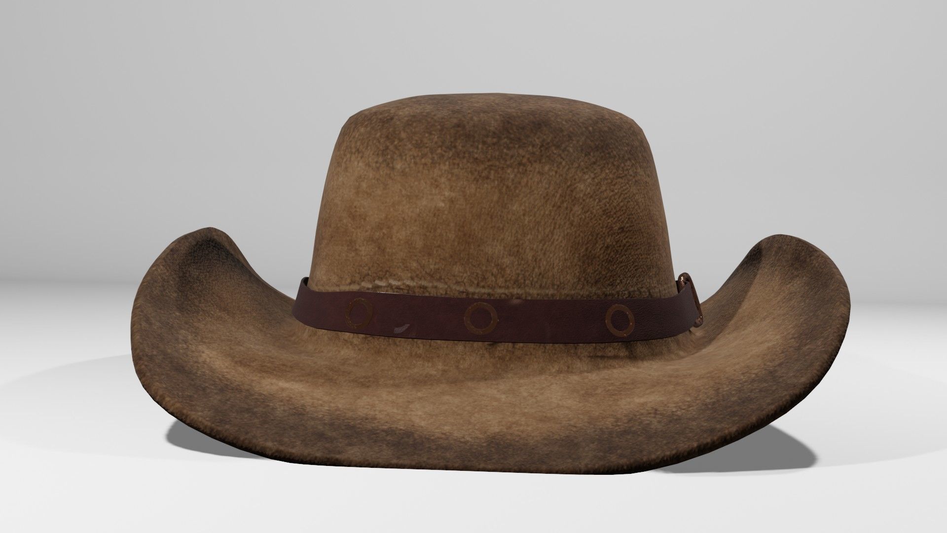 cowboy hat Low-poly 3D model_6
