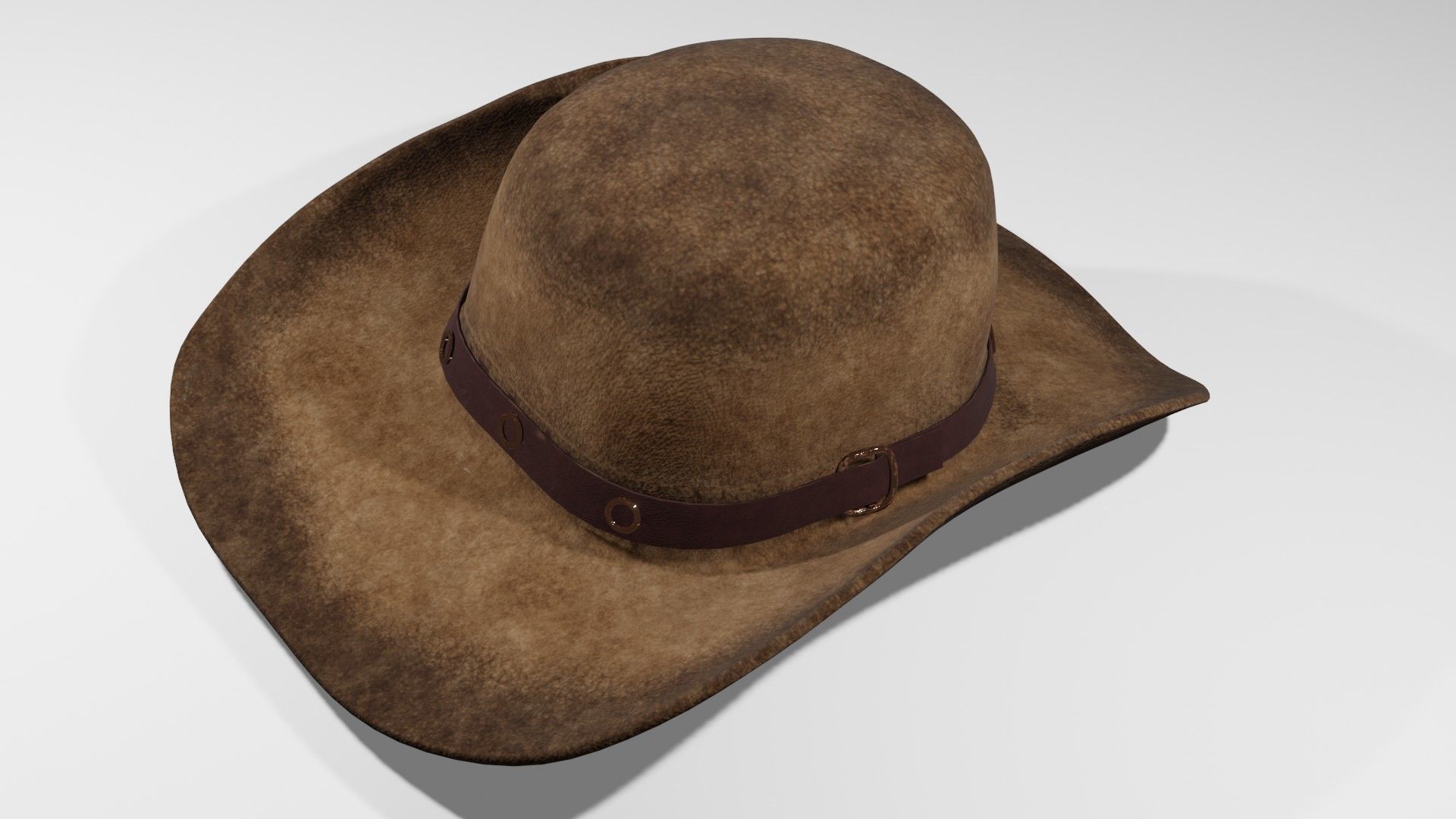 cowboy hat Low-poly 3D model_5