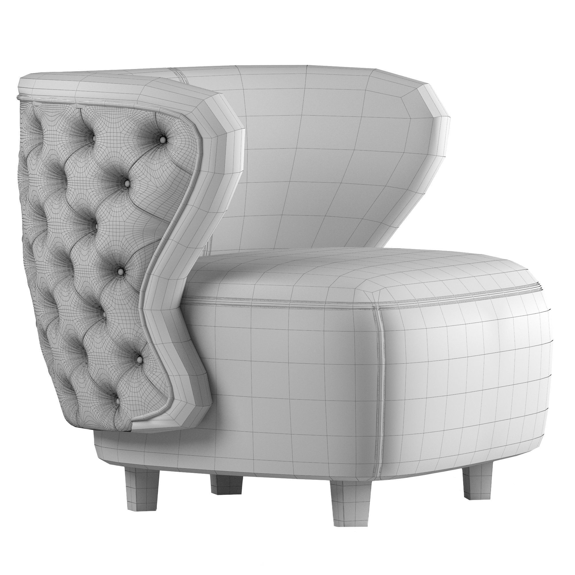 Heritage armchair ANNABELLE 3D model_4
