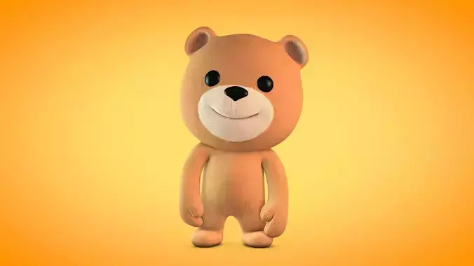 Teddy Baby Bear Low-poly 3D model