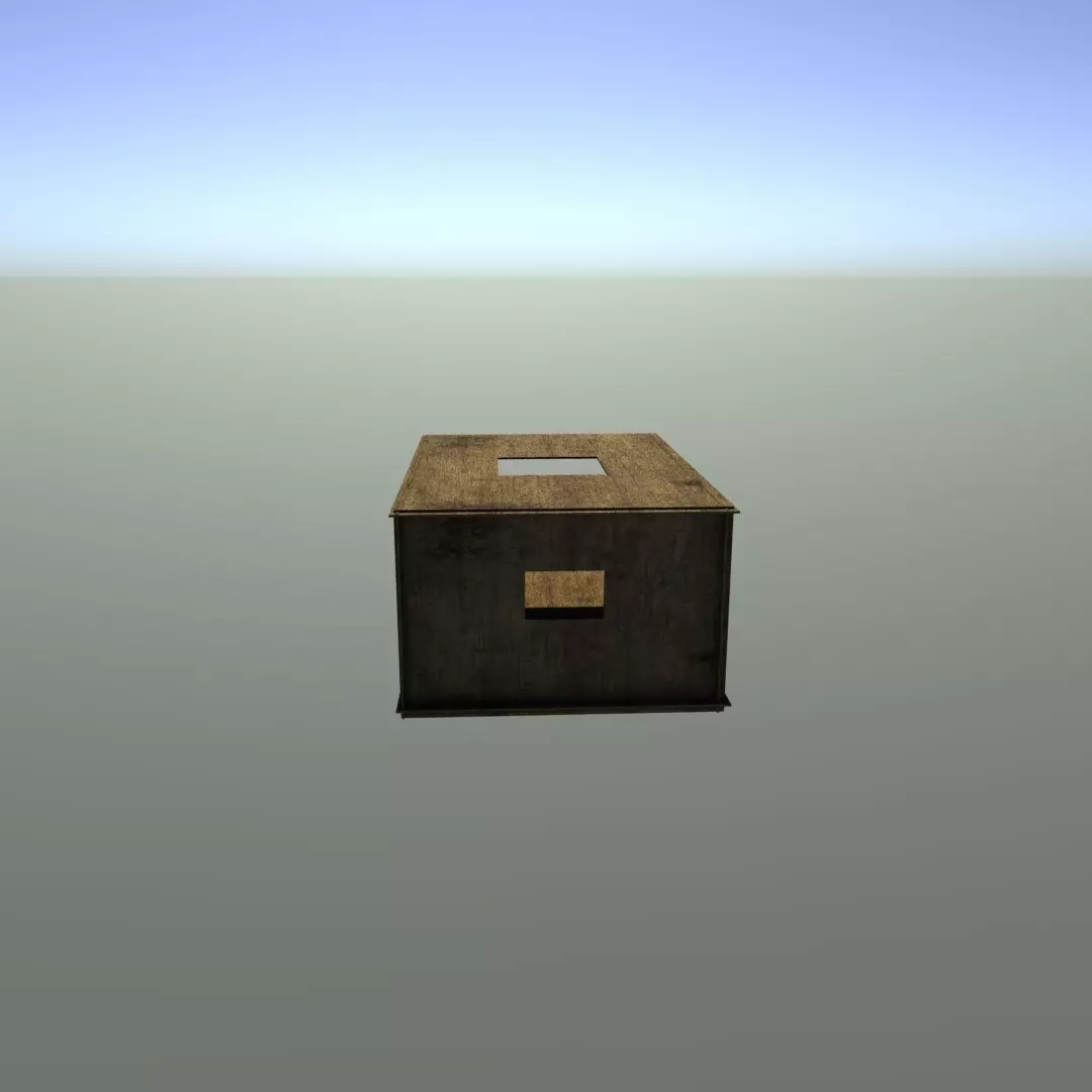 woody room Low-poly 3D model_0