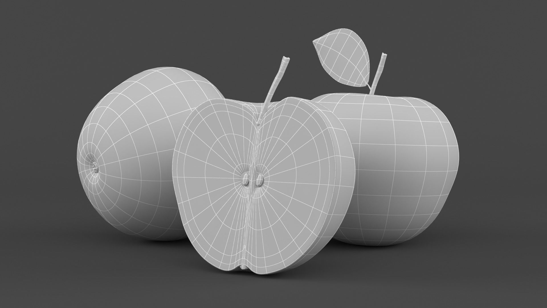 Apple Fruit 3D model_6