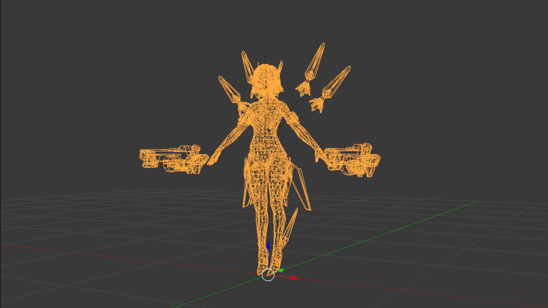 Cyborg Female Low-poly 3D model_5