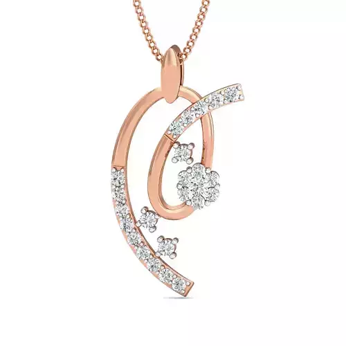 Women pendant-earrings set 3dm stl render detail