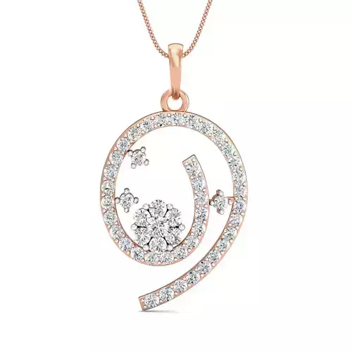 Women pendant-earrings set 3dm stl render detail