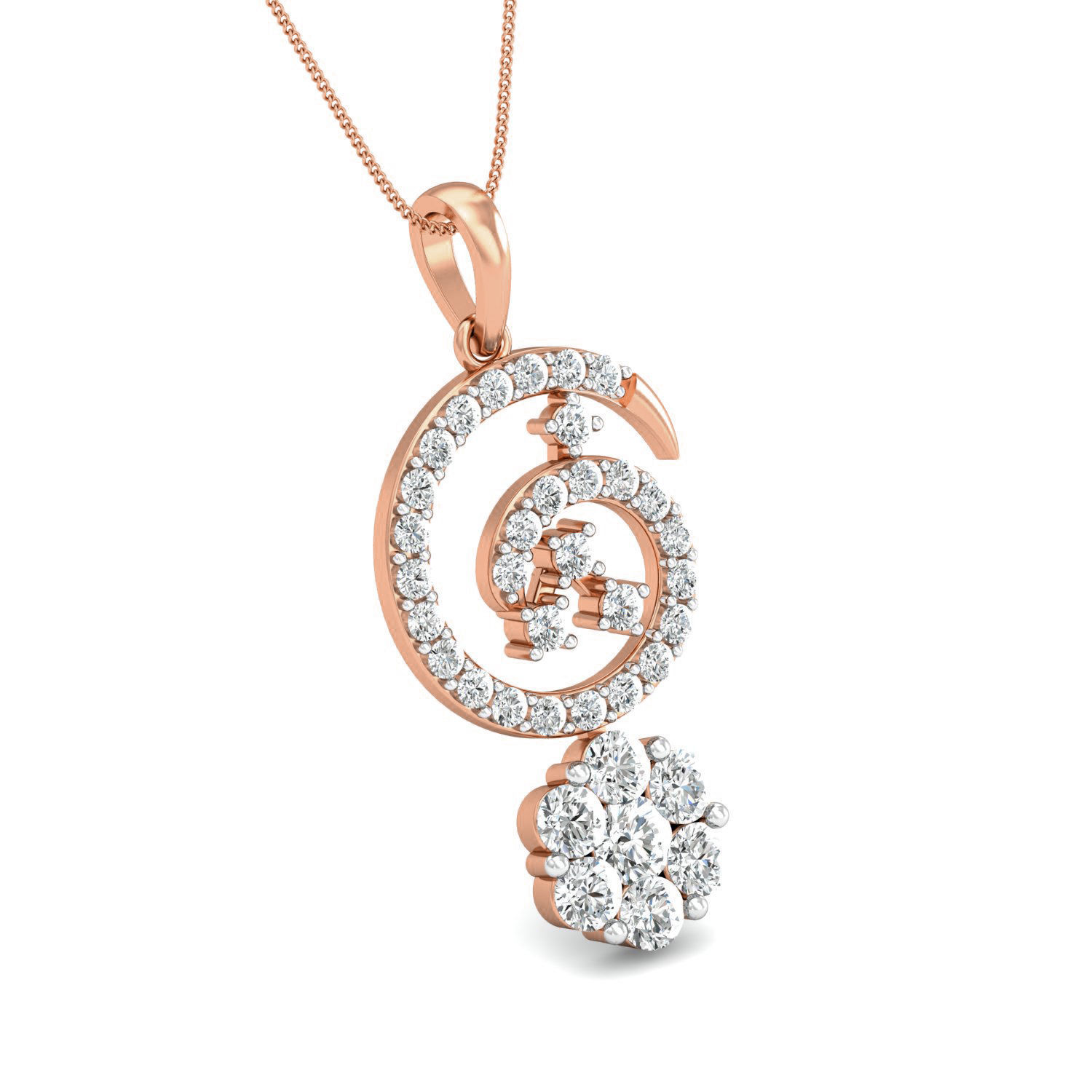 Women pendant-earrings set 3dm stl render detail 3D print model_3