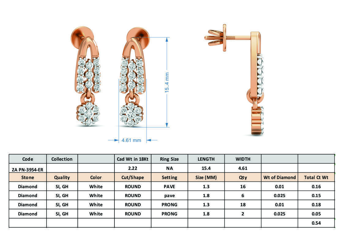 Women pendant-earrings set 3dm stl render detail 3D print model_7