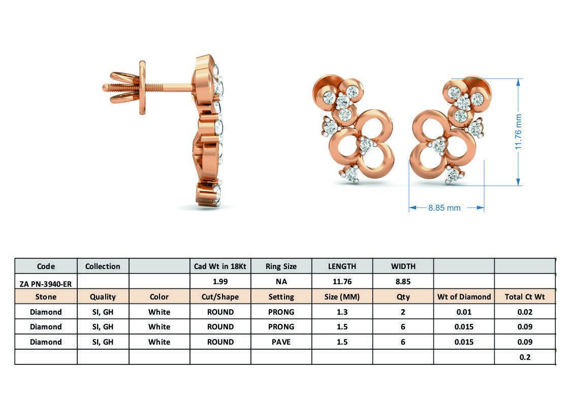 Women pendant-earrings set 3dm stl render detail 3D print model_7