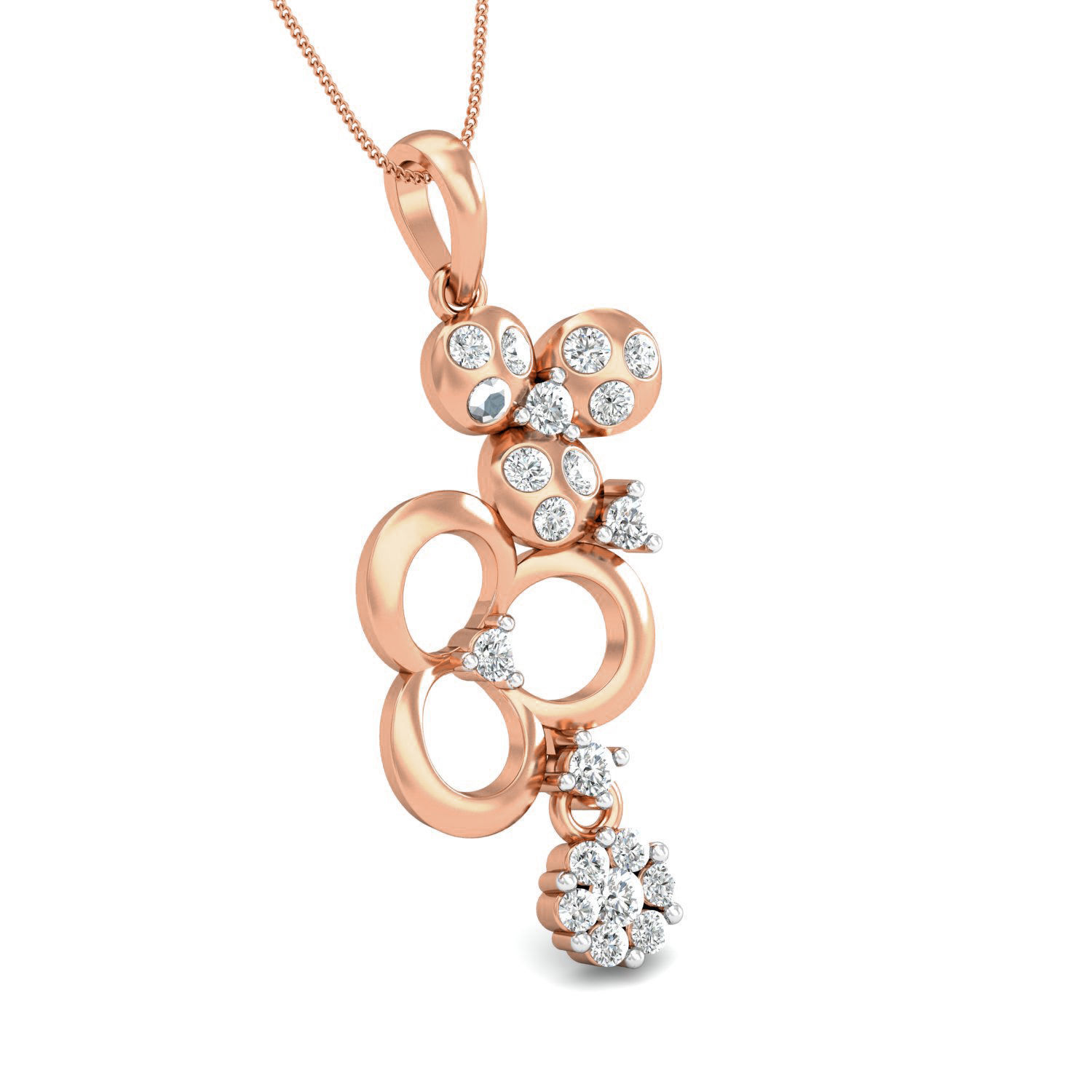 Women pendant-earrings set 3dm stl render detail 3D print model_3