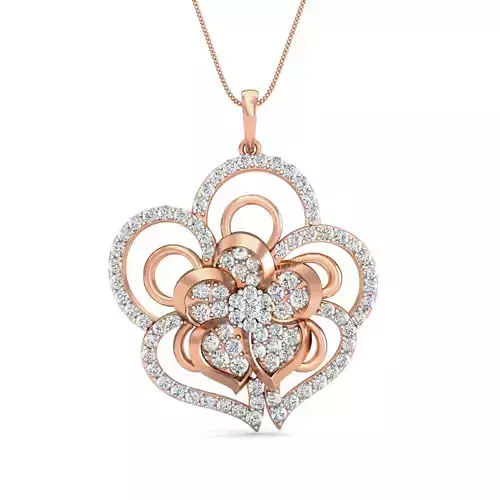 Women pendant-earrings set 3dm stl render detail