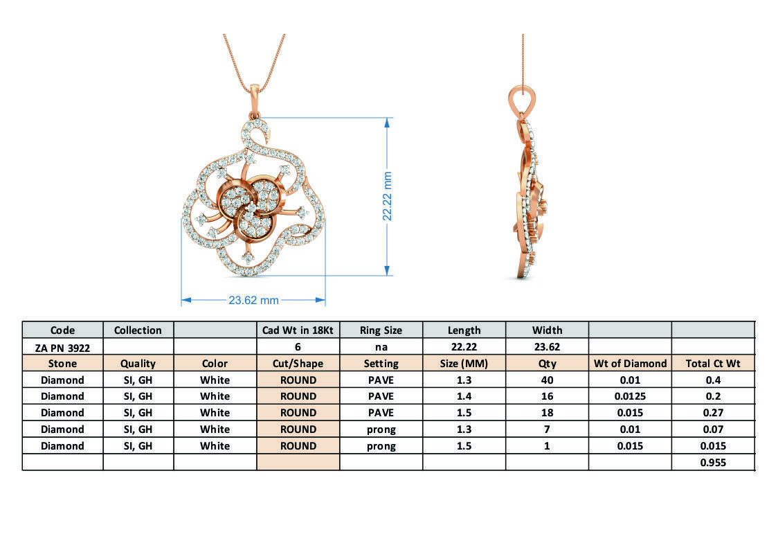 Women pendant-earrings set 3dm stl render detail 3D print model_4