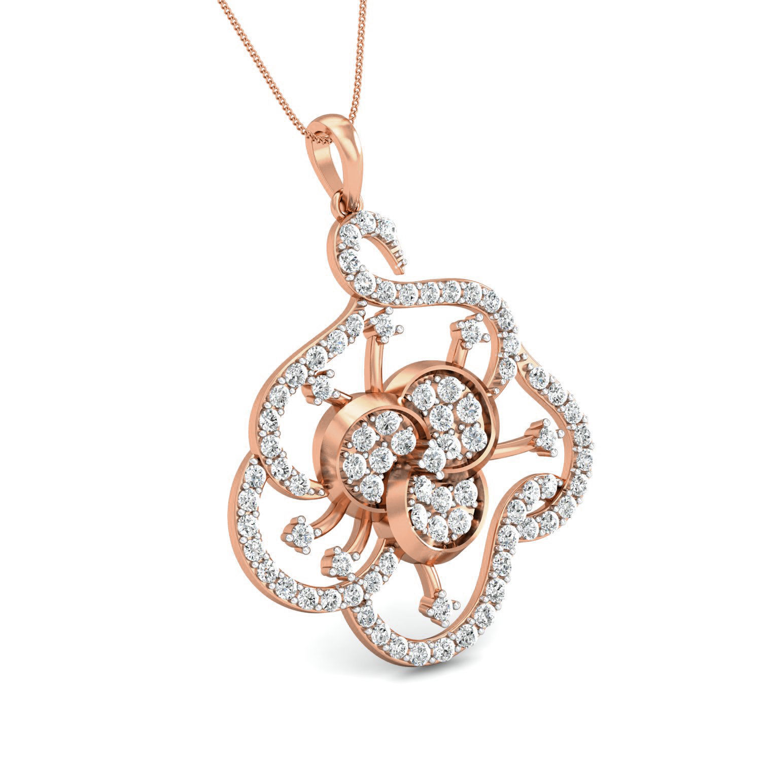 Women pendant-earrings set 3dm stl render detail 3D print model_3