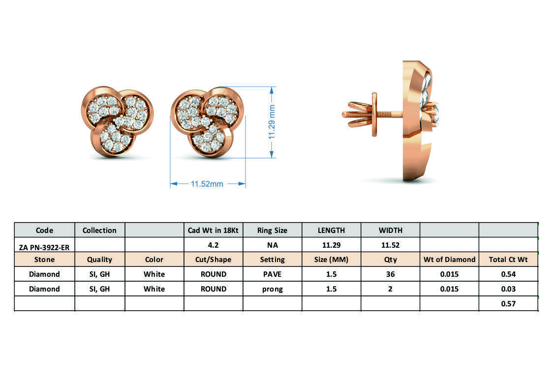 Women pendant-earrings set 3dm stl render detail 3D print model_7