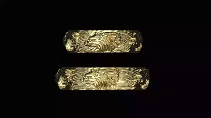 Wolf wedding rings  3D print model