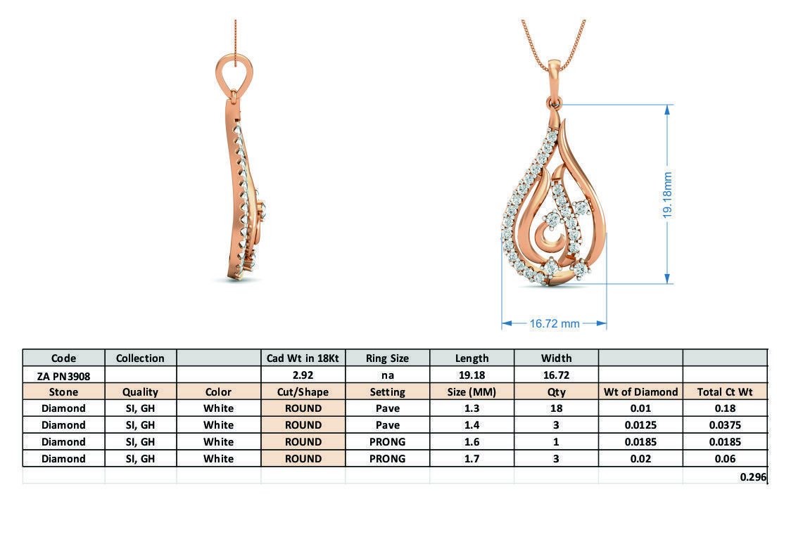 Women pendant-earrings set 3dm stl render detail 3D print model_4