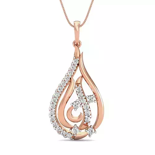 Women pendant-earrings set 3dm stl render detail