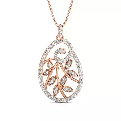 Women pendant-earrings set 3dm stl render detail