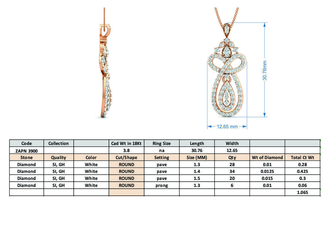 Women pendant-earrings set 3dm stl render detail 3D print model_4